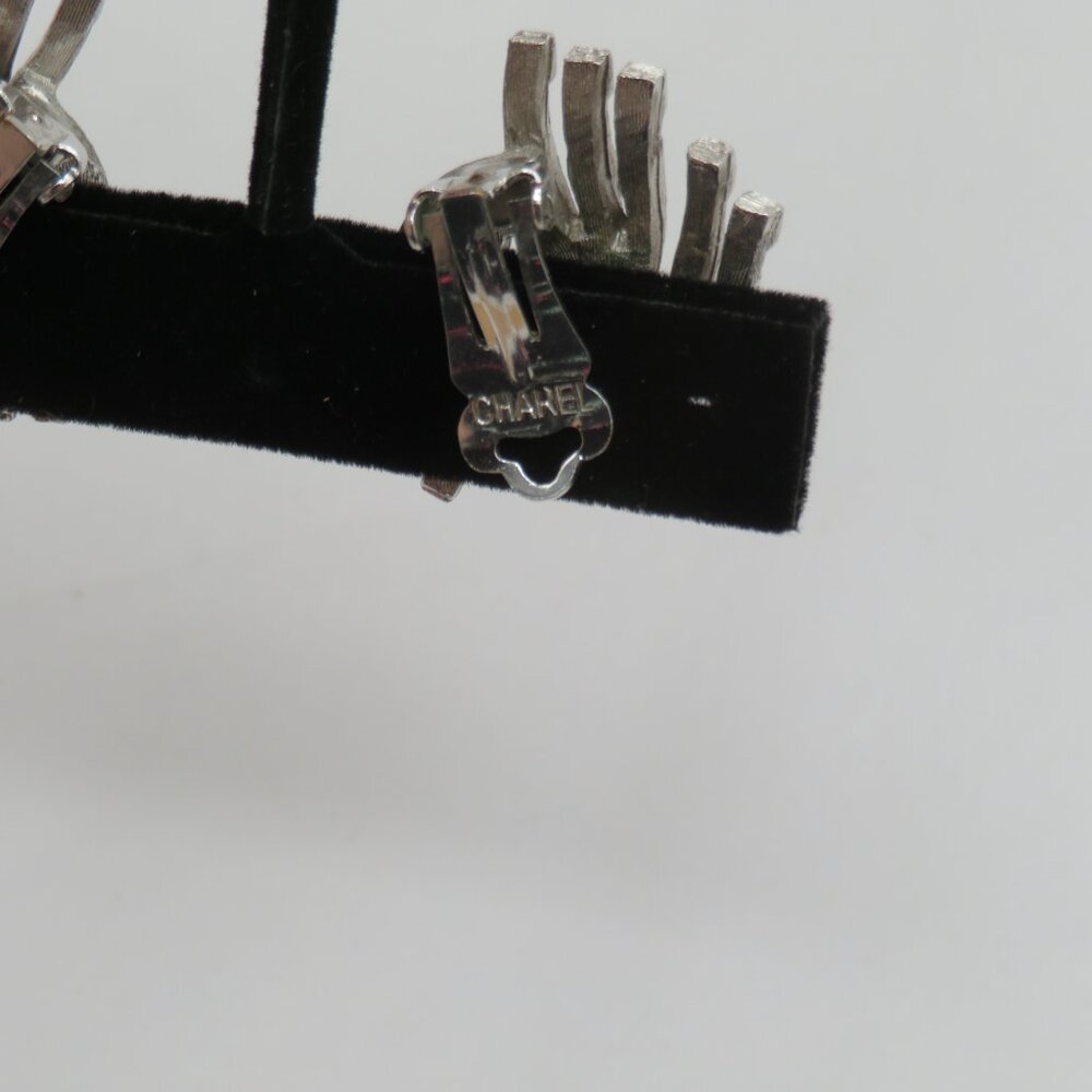 Vintage Charel Clip On Earrings Silver Tone - Picture 6 of 10